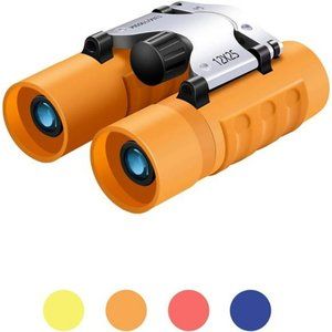 Binoculars for Kids, Compact High Resolution Shockproof Binoculars 12X25(Orange)